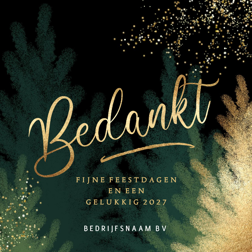 Kerstkaart bedankt kerstbomen krijt - Zakelijke kerstkaarten Zakelijke kerstkaarten - Kerstkaart bedankt kerstbomen krijt