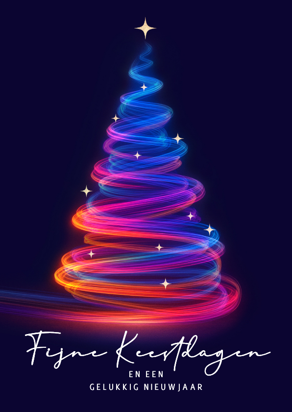 Kerstkaart bedrijf kerstboom met lichtjes - Zakelijke kerstkaarten Zakelijke kerstkaarten - Kerstkaart bedrijf kerstboom met lichtjes