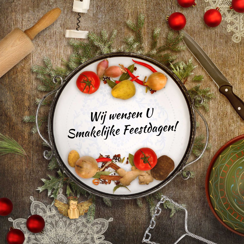 Kerstkaart culinair eten sfeer - Zakelijke kerstkaarten Zakelijke kerstkaarten - Kerstkaart culinair eten sfeer