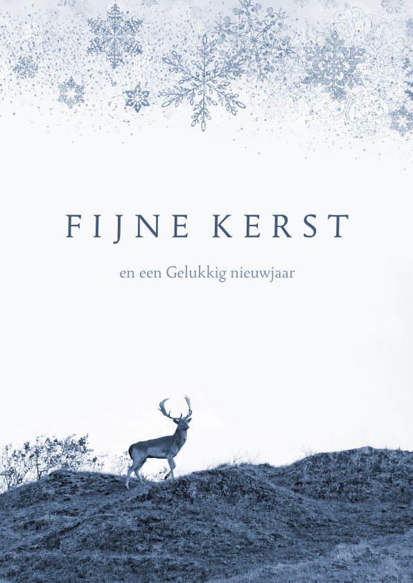 Zakelijke kerstkaarten - Kerstkaart damherten in duinlandschap