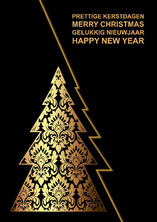 Kerstkaart gouden kerstboom variabele achtergrond - Zakelijke kerstkaarten Zakelijke kerstkaarten - Kerstkaart gouden kerstboom variabele achtergrond