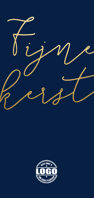 Kerstkaart met gouden tekst en logo langwerpig - Zakelijke kerstkaarten Zakelijke kerstkaarten - Kerstkaart met gouden tekst en logo langwerpig