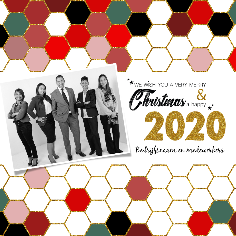 Kerstkaart moderne kaart met eigen foto 2020 - Zakelijke kerstkaarten Zakelijke kerstkaarten - Kerstkaart moderne kaart met eigen foto 2020