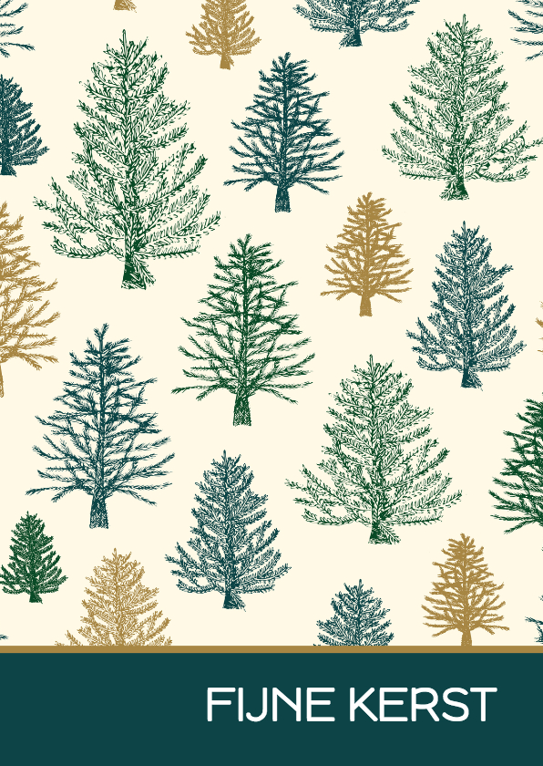 Kerstkaart patroon bomen - Zakelijke kerstkaarten Zakelijke kerstkaarten - Kerstkaart patroon bomen