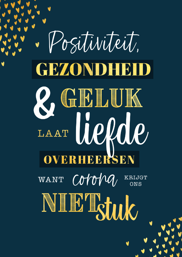 Kerstkaart positiviteit medewerkers corona liefde - Zakelijke kerstkaarten Zakelijke kerstkaarten - Kerstkaart positiviteit medewerkers corona liefde