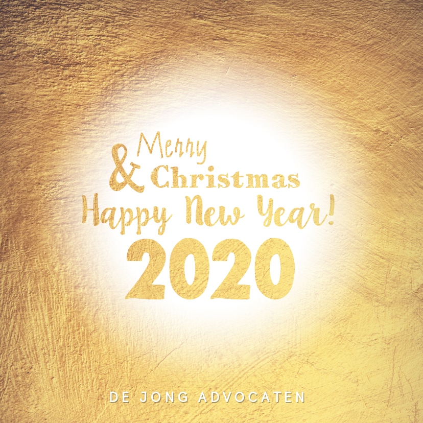 Kerstkaart stijlvolle goudkleurige kaart 2020 - Zakelijke kerstkaarten Zakelijke kerstkaarten - Kerstkaart stijlvolle goudkleurige kaart 2020