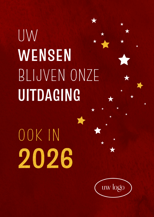 Zakelijke kerstkaarten - Kerstkaart Uw wensen zijn onze uitdaging