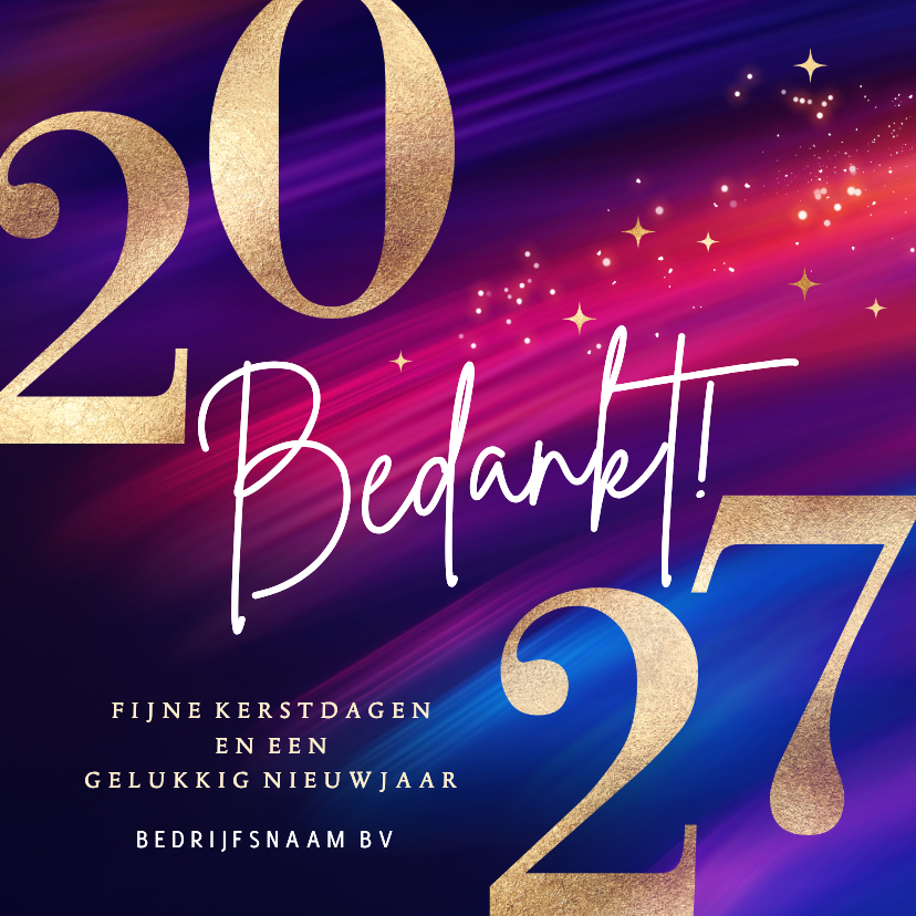Kerstkaart zakelijk 2027 rood blauw - Zakelijke kerstkaarten Zakelijke kerstkaarten - Kerstkaart zakelijk 2027 rood blauw