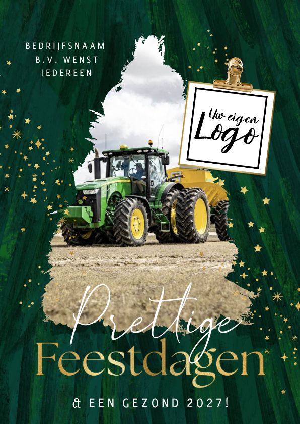 Kerstkaart zakelijk kerstboom foto logo sterren goudlook - Zakelijke kerstkaarten Zakelijke kerstkaarten - Kerstkaart zakelijk kerstboom foto logo sterren goudlook