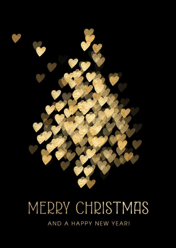 Kerstkaart zakelijk kerstboom hartjes - Zakelijke kerstkaarten Zakelijke kerstkaarten - Kerstkaart zakelijk kerstboom hartjes
