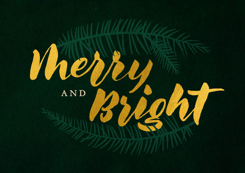 Kerstkaart zakelijk 'Merry and bright' - Zakelijke kerstkaarten Zakelijke kerstkaarten - Kerstkaart zakelijk 'Merry and bright'