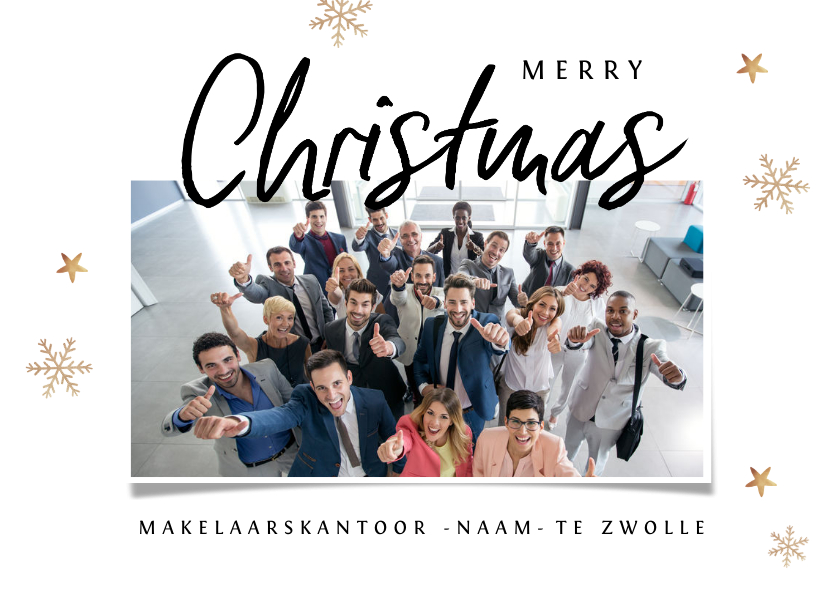 Kerstkaart zakelijk merry christmas foto sneeuw sterren - Zakelijke kerstkaarten Zakelijke kerstkaarten - Kerstkaart zakelijk merry christmas foto sneeuw sterren