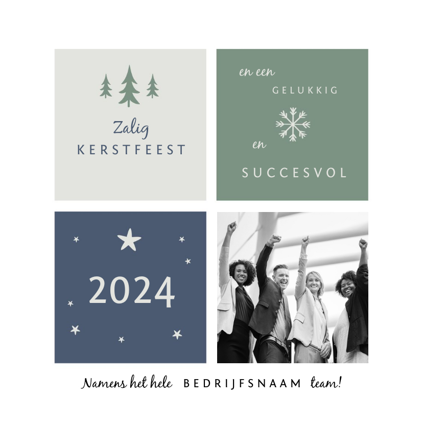 Kerstkaart zakelijk stijlvol en hip met bedrijfsfoto - Zakelijke kerstkaarten Zakelijke kerstkaarten - Kerstkaart zakelijk stijlvol en hip met bedrijfsfoto