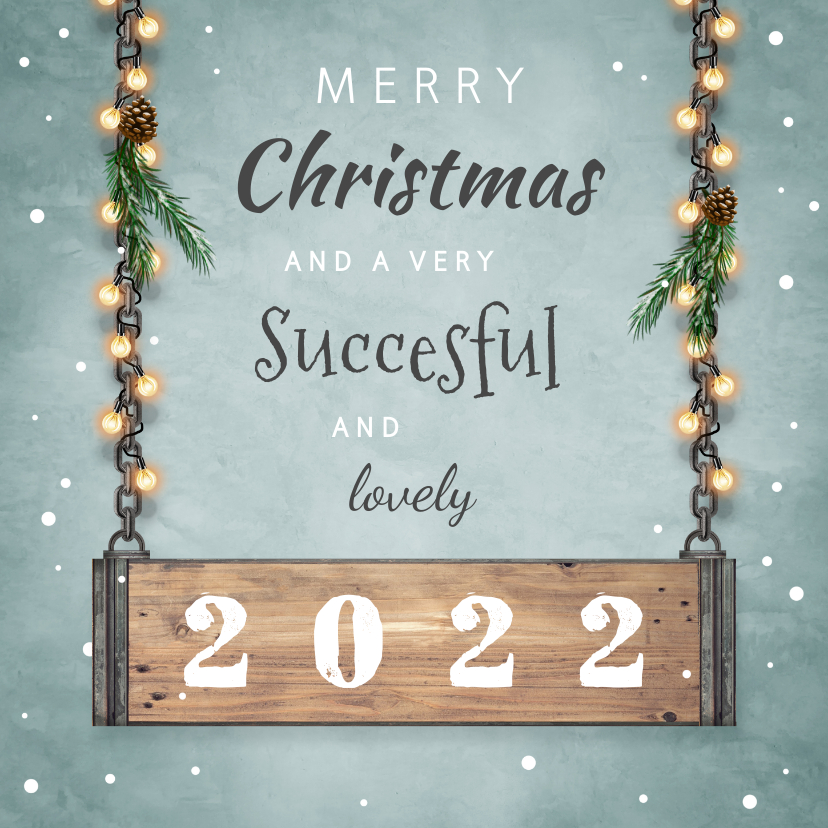 Kerstkaart zakelijk stoer met industrieel hout en lampjes - Zakelijke kerstkaarten Zakelijke kerstkaarten - Kerstkaart zakelijk stoer met industrieel hout en lampjes