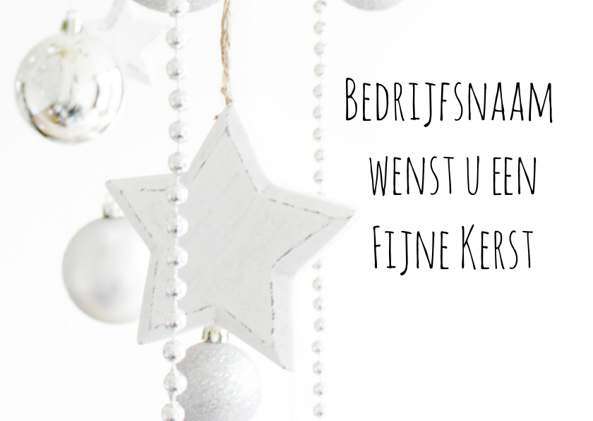 Kerstkaart zilver en wit - Zakelijke kerstkaarten Zakelijke kerstkaarten - Kerstkaart zilver en wit