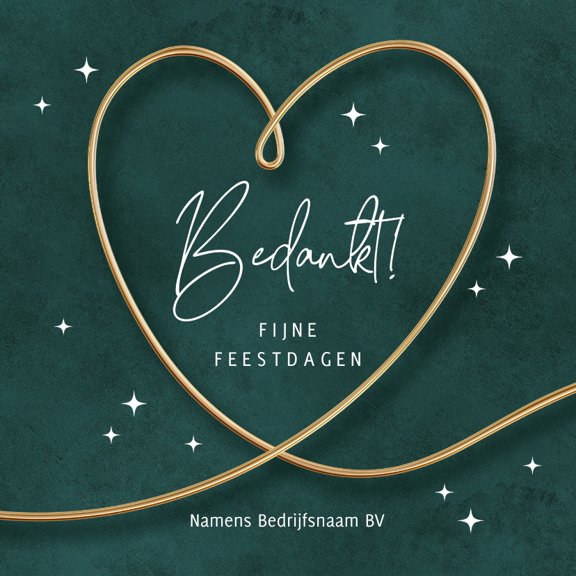 Kerstkaarten zakelijk bedankt kaart met hart Kaartje2go