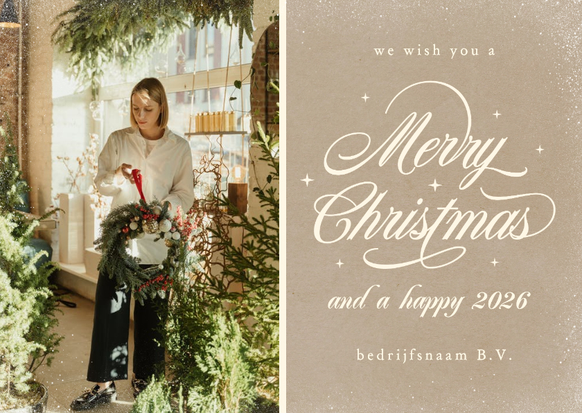 Zakelijke kerstkaarten - Klassieke zakelijke kerstkaart Merry Christmas foto