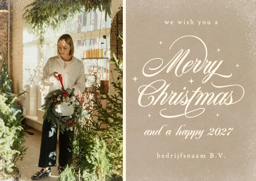 Klassieke zakelijke kerstkaart Merry Christmas foto - Zakelijke kerstkaarten Zakelijke kerstkaarten - Klassieke zakelijke kerstkaart Merry Christmas foto