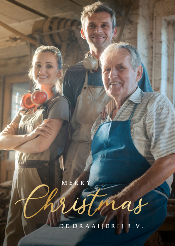 Klassieke zakelijke kerstkaart met grote foto en tekst - Zakelijke kerstkaarten Zakelijke kerstkaarten - Klassieke zakelijke kerstkaart met grote foto en tekst