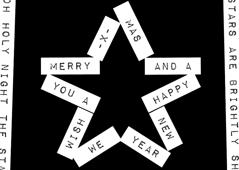 Label ster zwart - BK - Zakelijke kerstkaarten Zakelijke kerstkaarten - Label ster zwart - BK