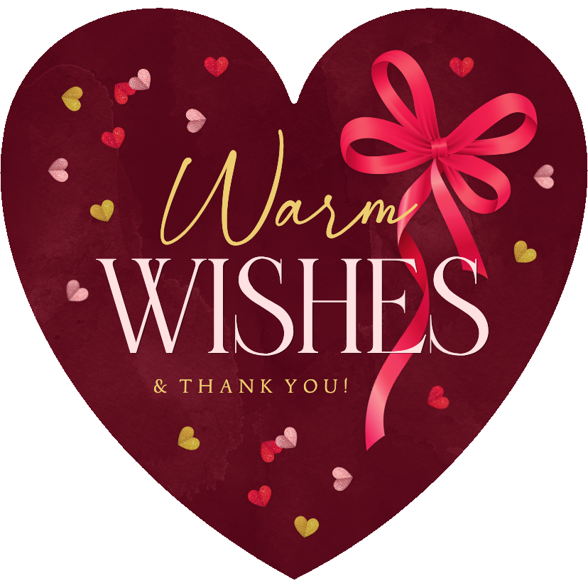 Liefdevolle zakelijke kerstkaart warm wishes hartvorm hartje - Zakelijke kerstkaarten Zakelijke kerstkaarten - Liefdevolle zakelijke kerstkaart warm wishes hartvorm hartje