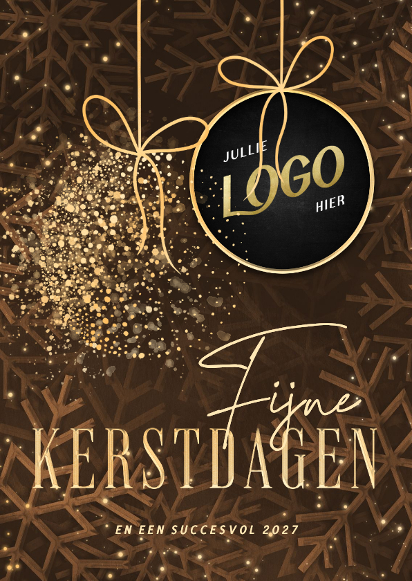 Logo kerstkaart zakelijk met sprankelende kerstbal en sneeuw - Zakelijke kerstkaarten Zakelijke kerstkaarten - Logo kerstkaart zakelijk met sprankelende kerstbal en sneeuw