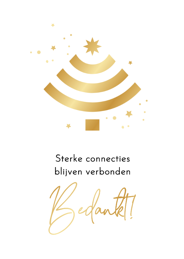 Minimalistische zakelijke kerstkaart wi-fi kerstboom sterren - Zakelijke kerstkaarten Zakelijke kerstkaarten - Minimalistische zakelijke kerstkaart wi-fi kerstboom sterren