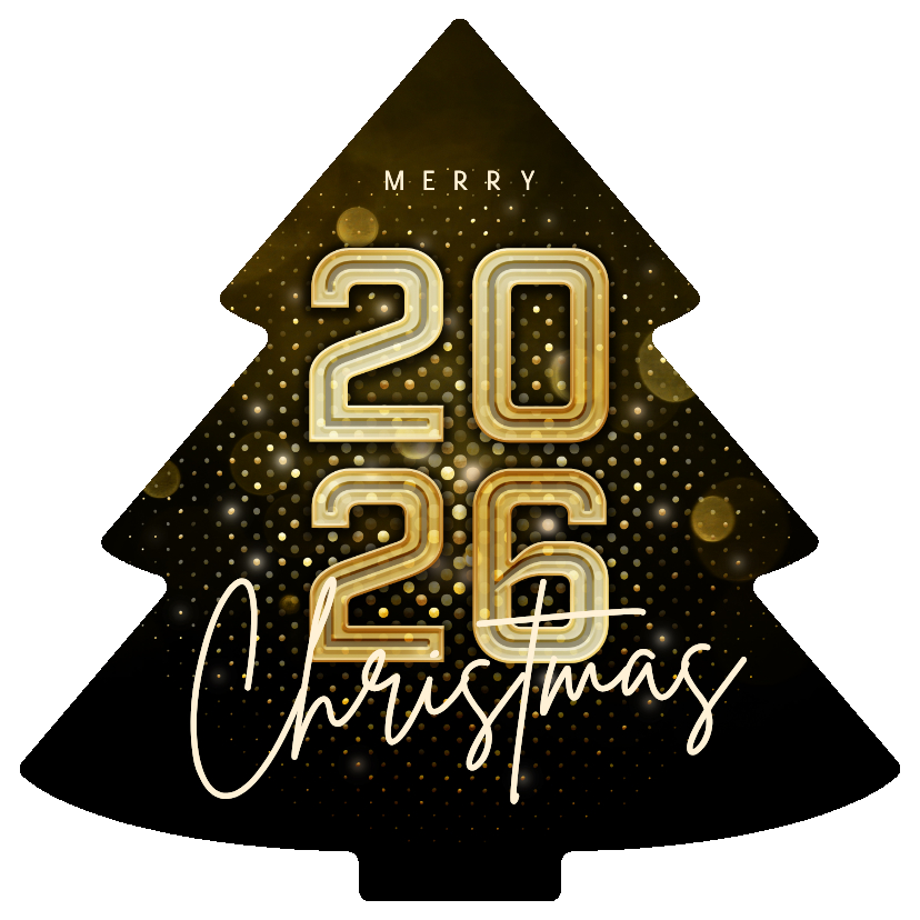 Zakelijke kerstkaarten - Moderne kerstboom kaart zakelijk 2026 futuristisch