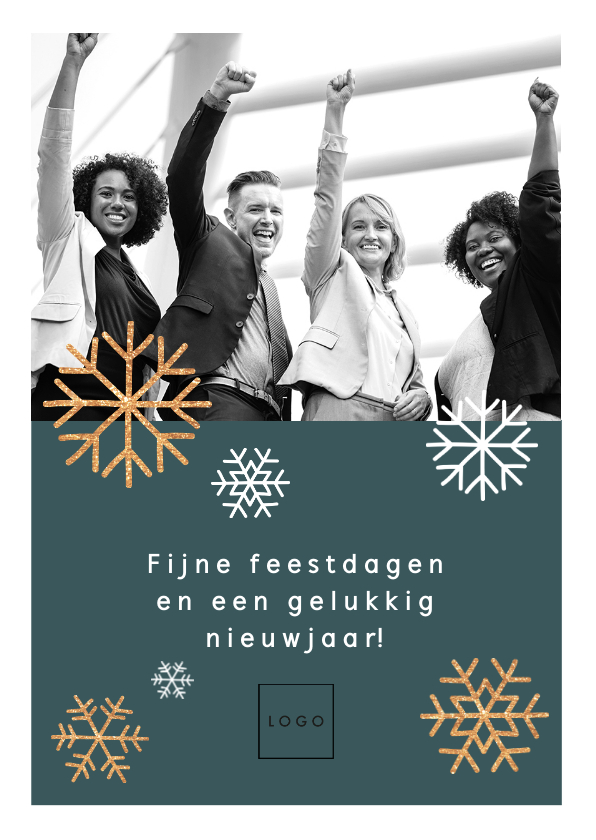 Moderne, stijlvolle zakelijke kerstkaart met eigen foto - Zakelijke kerstkaarten Zakelijke kerstkaarten - Moderne, stijlvolle zakelijke kerstkaart met eigen foto