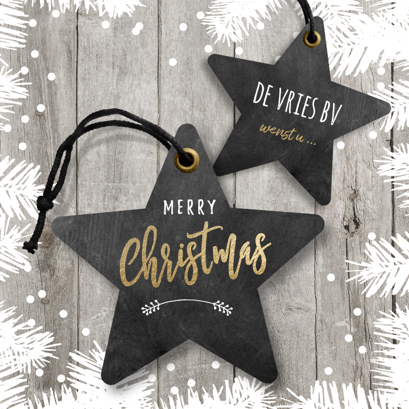Moderne zakelijke kerstkaart ster labels - Zakelijke kerstkaarten Zakelijke kerstkaarten - Moderne zakelijke kerstkaart ster labels