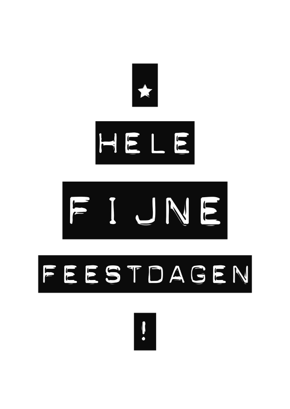 Moderne zakelijke kerstkaart - zwart witte letter kerstboom - Zakelijke kerstkaarten Zakelijke kerstkaarten - Moderne zakelijke kerstkaart - zwart witte letter kerstboom