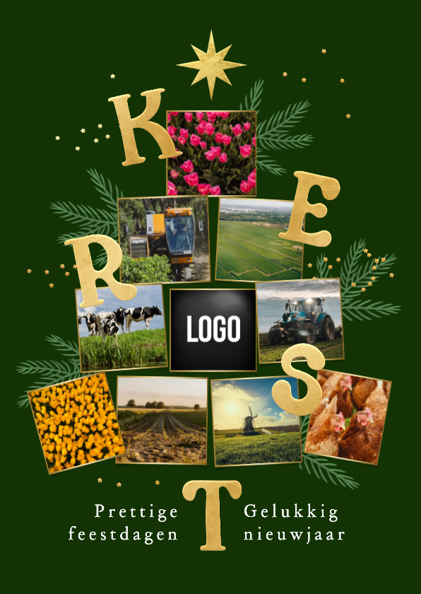 Zakelijke kerstkaarten - Originele zakelijke kerstkaart kerstboom fotocollage kerst