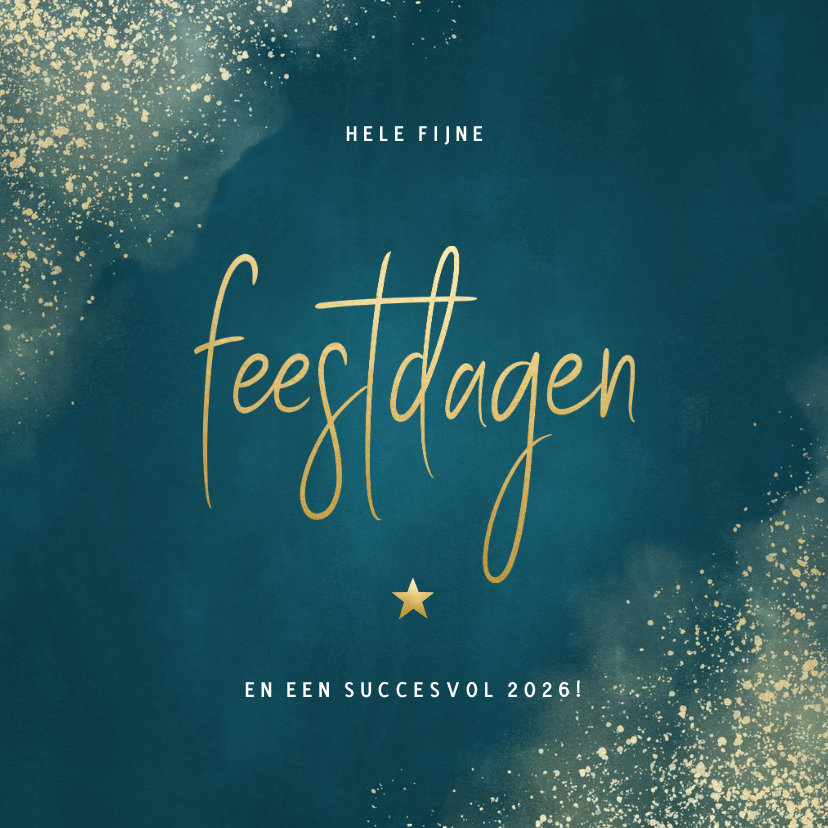 Stijlvol en zakelijke kerstkaart gouden typografie sneeuw - Zakelijke kerstkaarten Zakelijke kerstkaarten - Stijlvol en zakelijke kerstkaart gouden typografie sneeuw