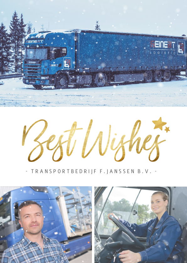 Stijlvolle eenvoudige zakelijke kerstkaart met eigen foto's - Zakelijke kerstkaarten Zakelijke kerstkaarten - Stijlvolle eenvoudige zakelijke kerstkaart met eigen foto's