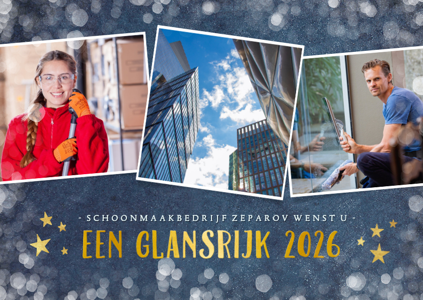 Stijlvolle fotocollage zakelijke kerstkaart met 3 foto's - Zakelijke kerstkaarten Zakelijke kerstkaarten - Stijlvolle fotocollage zakelijke kerstkaart met 3 foto's