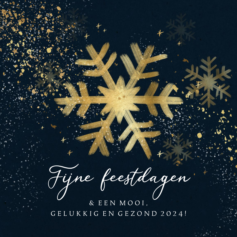 Stijlvolle kerstkaart geschilderde kerstster goudlook - Zakelijke kerstkaarten Zakelijke kerstkaarten - Stijlvolle kerstkaart geschilderde kerstster goudlook