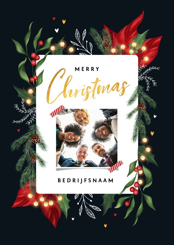 Stijlvolle kerstkaart zakelijk met fotocollage - Zakelijke kerstkaarten Zakelijke kerstkaarten - Stijlvolle kerstkaart zakelijk met fotocollage