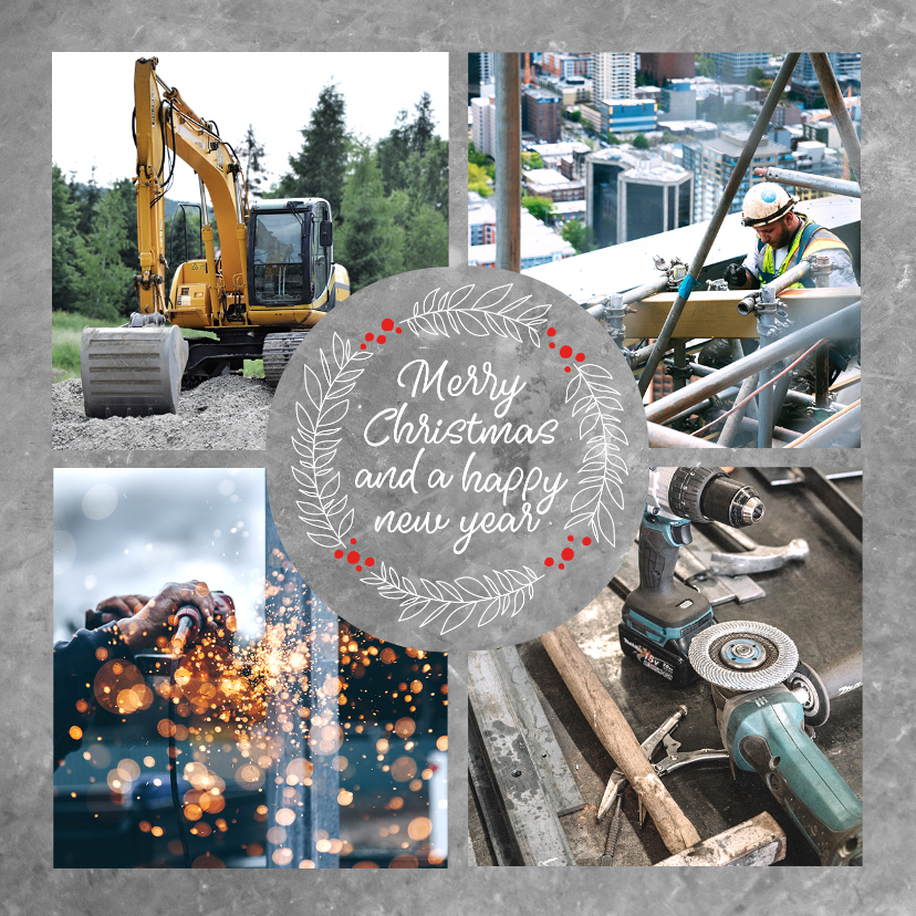 Stijlvolle, moderne zakelijke kerstkaart met eigen foto's - Zakelijke kerstkaarten Zakelijke kerstkaarten - Stijlvolle, moderne zakelijke kerstkaart met eigen foto's