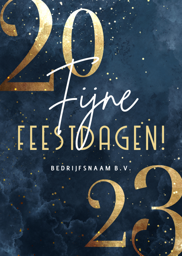Stijlvolle zakelijke kerstkaart 2022 goudlook met sparkles - Zakelijke kerstkaarten Zakelijke kerstkaarten - Stijlvolle zakelijke kerstkaart 2022 goudlook met sparkles