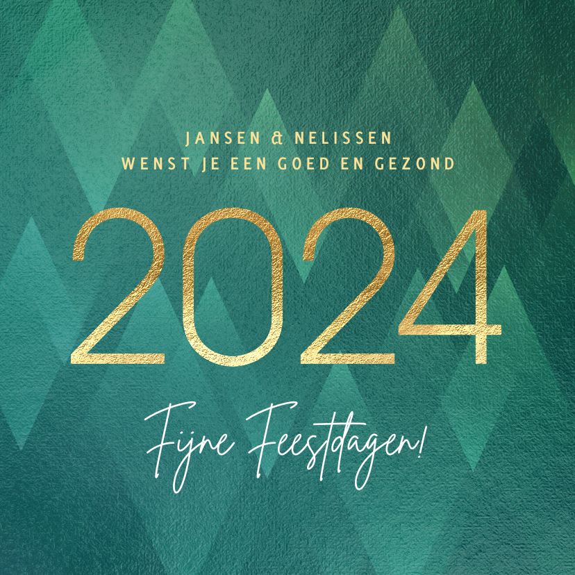 Stijlvolle zakelijke kerstkaart 2024 groen Kaartje2go