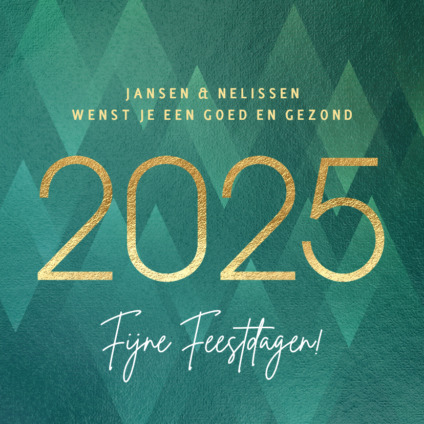 Stijlvolle zakelijke kerstkaart 2025 groen Kaartje2go