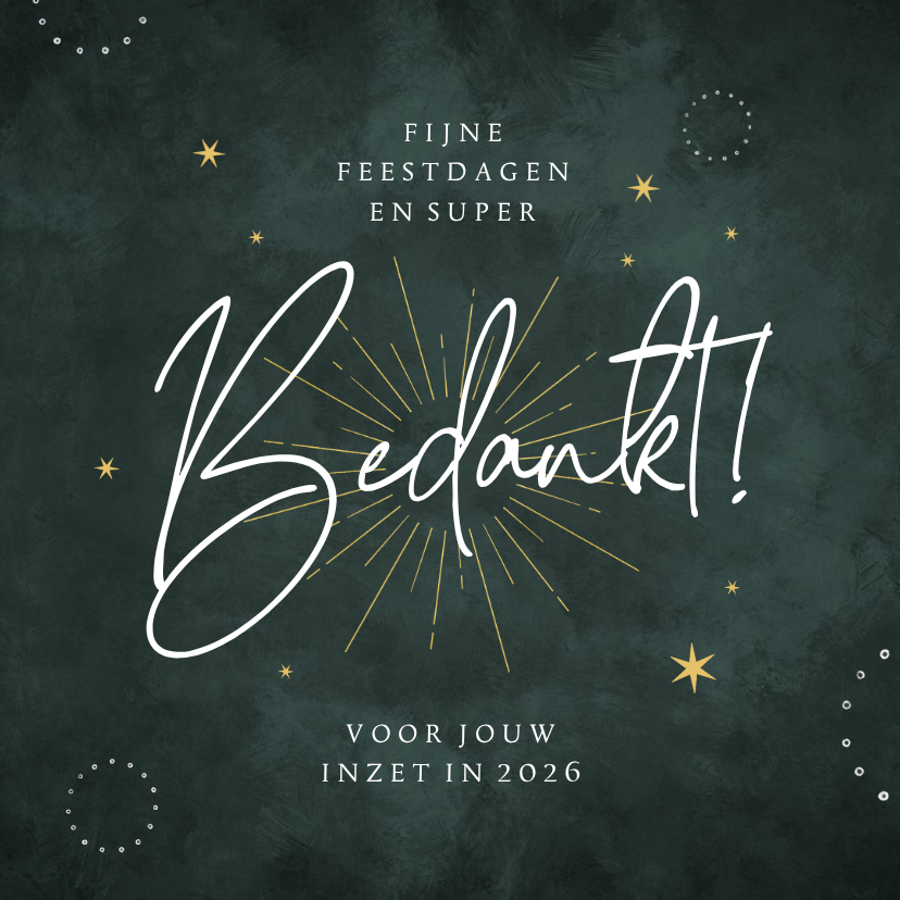 Stijlvolle zakelijke kerstkaart bedankt groen sterretjes - Zakelijke kerstkaarten Zakelijke kerstkaarten - Stijlvolle zakelijke kerstkaart bedankt groen sterretjes