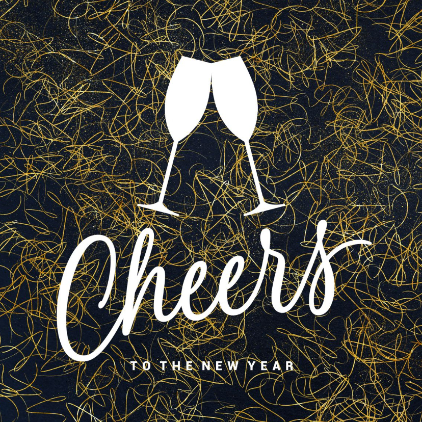 Stijlvolle zakelijke kerstkaart Cheers - Zakelijke kerstkaarten Zakelijke kerstkaarten - Stijlvolle zakelijke kerstkaart Cheers