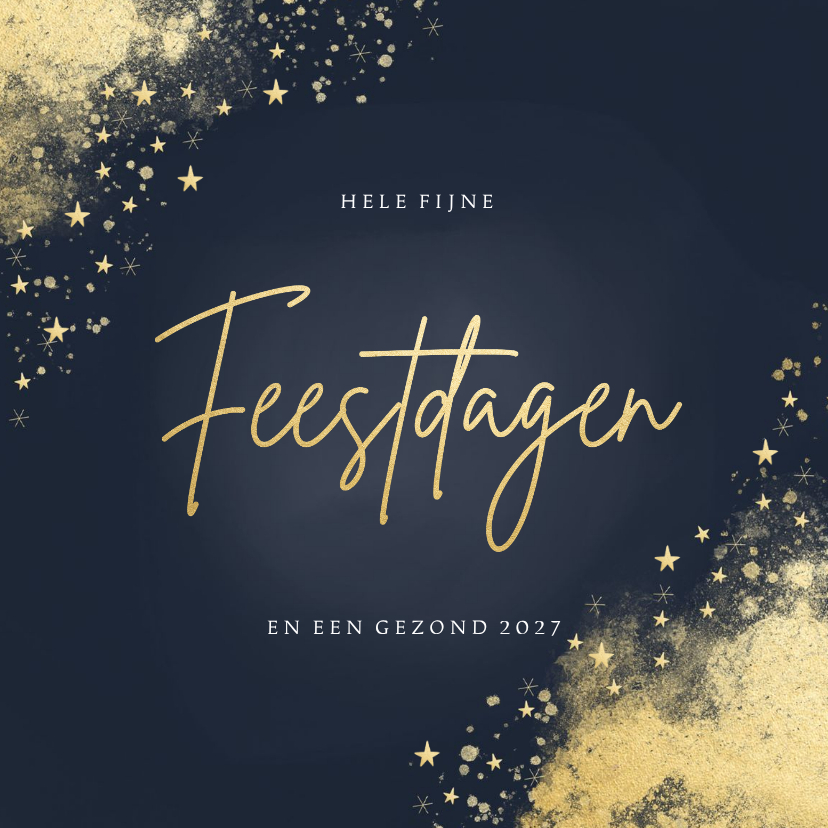 Stijlvolle zakelijke kerstkaart feestdagen gouden sterren - Zakelijke kerstkaarten Zakelijke kerstkaarten - Stijlvolle zakelijke kerstkaart feestdagen gouden sterren