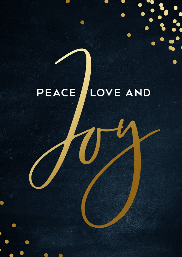 Zakelijke kerstkaarten - Stijlvolle zakelijke kerstkaart  Love peace and Joy