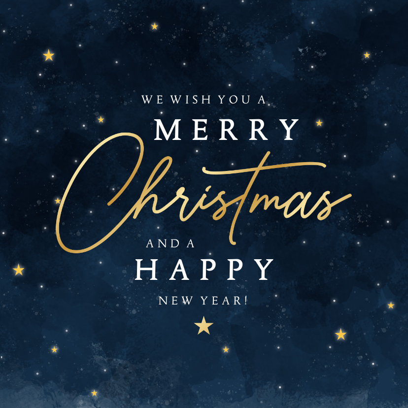 Stijlvolle zakelijke kerstkaart Merry Christmas sterren - Zakelijke kerstkaarten Zakelijke kerstkaarten - Stijlvolle zakelijke kerstkaart Merry Christmas sterren