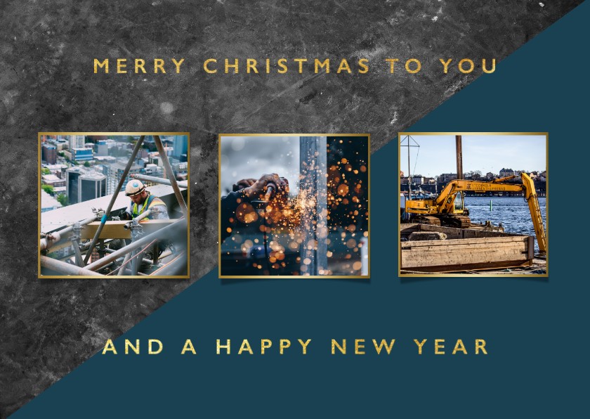 Stijlvolle zakelijke kerstkaart met beton en typografie - Zakelijke kerstkaarten Zakelijke kerstkaarten - Stijlvolle zakelijke kerstkaart met beton en typografie