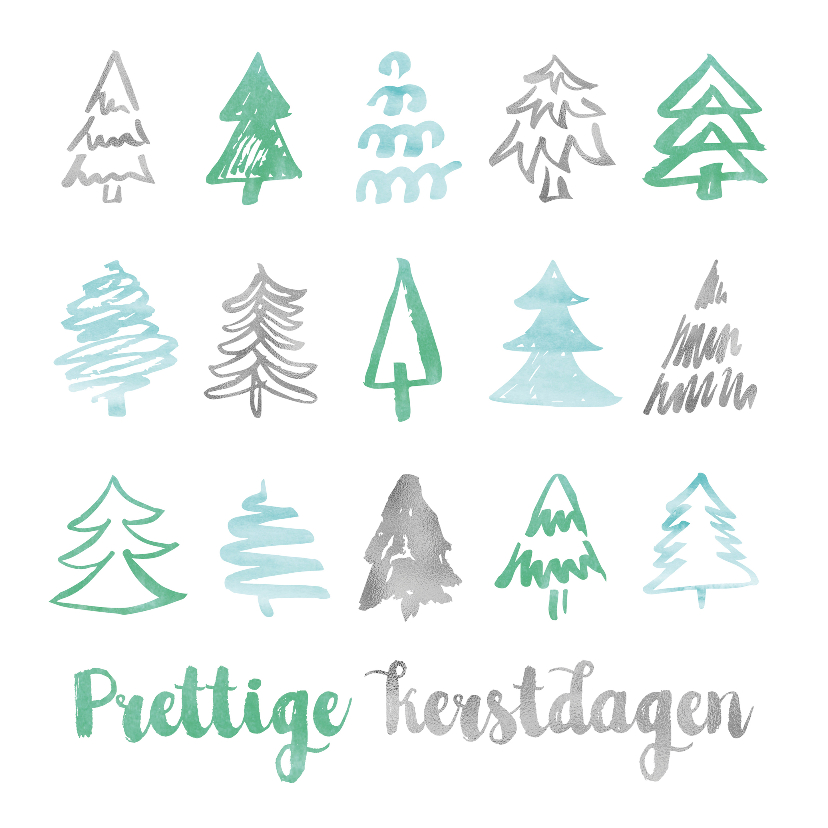 Strakke kerstkaart met patroon kerstbomen - Zakelijke kerstkaarten Zakelijke kerstkaarten - Strakke kerstkaart met patroon kerstbomen