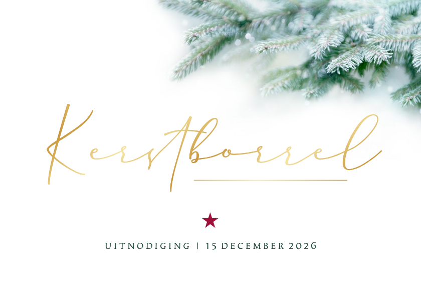 Uitnodiging kerstdiner of kerstborrel stijlvol dennentakjes - Zakelijke kerstkaarten Zakelijke kerstkaarten - Uitnodiging kerstdiner of kerstborrel stijlvol dennentakjes