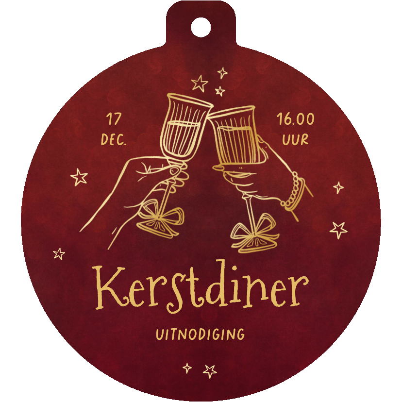Uitnodiging kerstdiner zakelijk kerstbal champagne proost - Zakelijke kerstkaarten Zakelijke kerstkaarten - Uitnodiging kerstdiner zakelijk kerstbal champagne proost